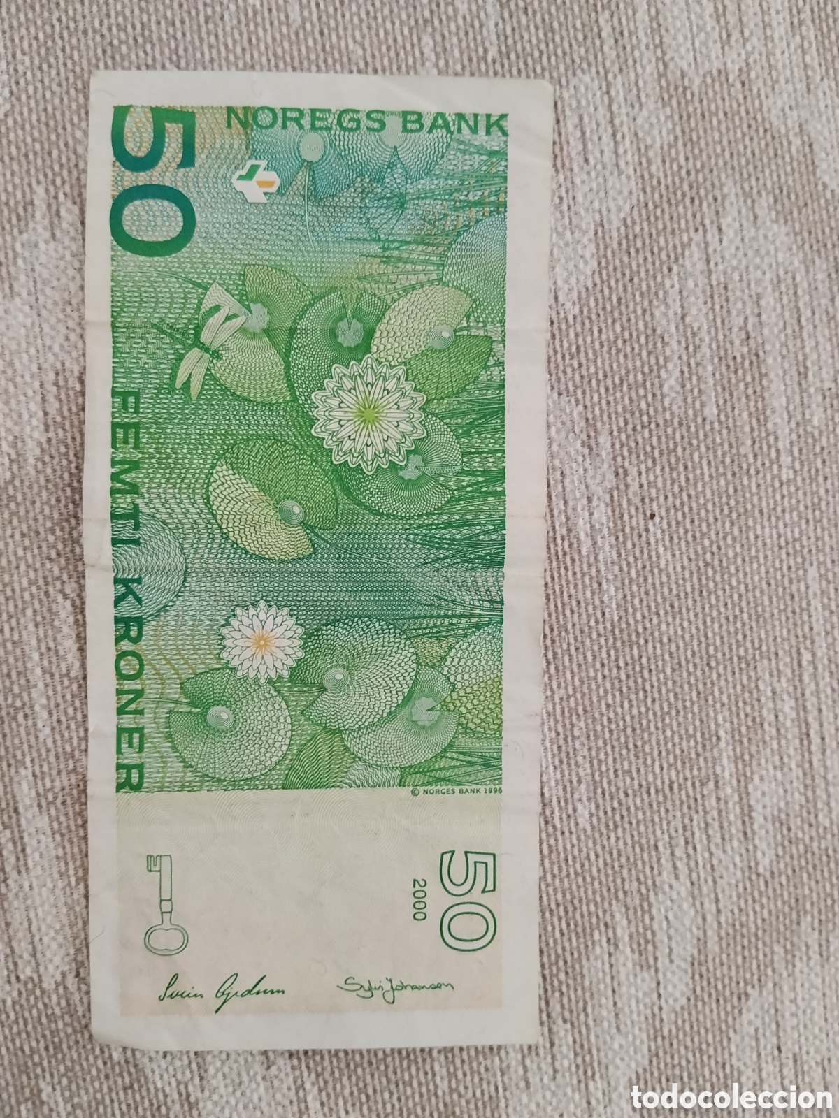 Monedas antiguas de Europa: Billete Noruega 50 Kroner 2000