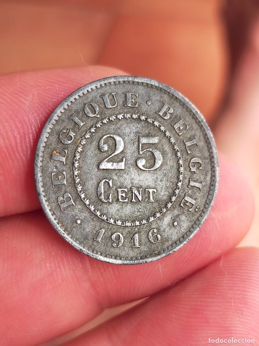 Monedas antiguas de Europa: MONEDA DE 25 VEINTICINCO CENTIMOS CENTIMES 1916 BELGICA BUENA CONSERVACION