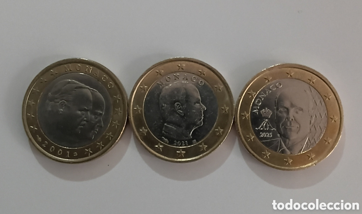 Monedas antiguas de Europa: Set of Monaco 1 Euro coins