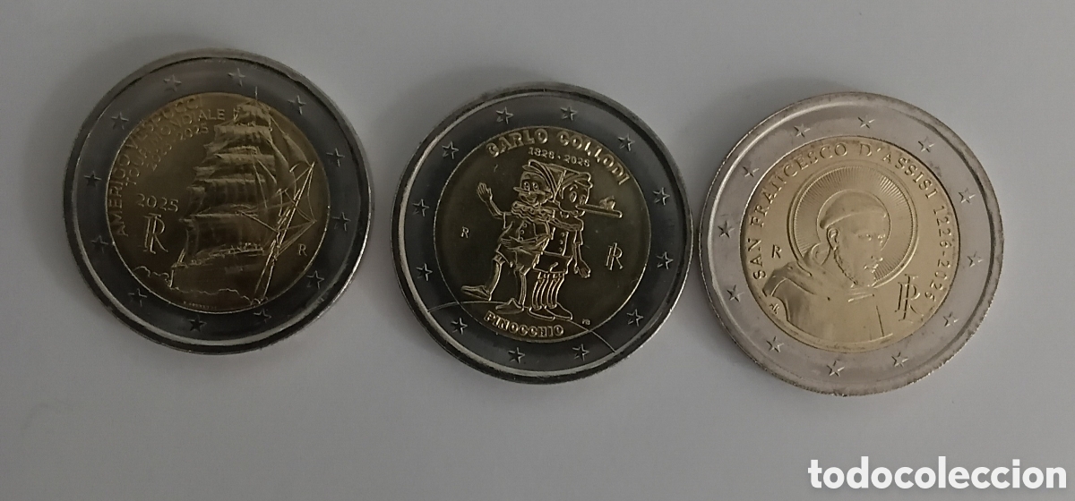 Monedas antiguas de Europa: Set of 3 Italian &euro;2 Commemorative Coins