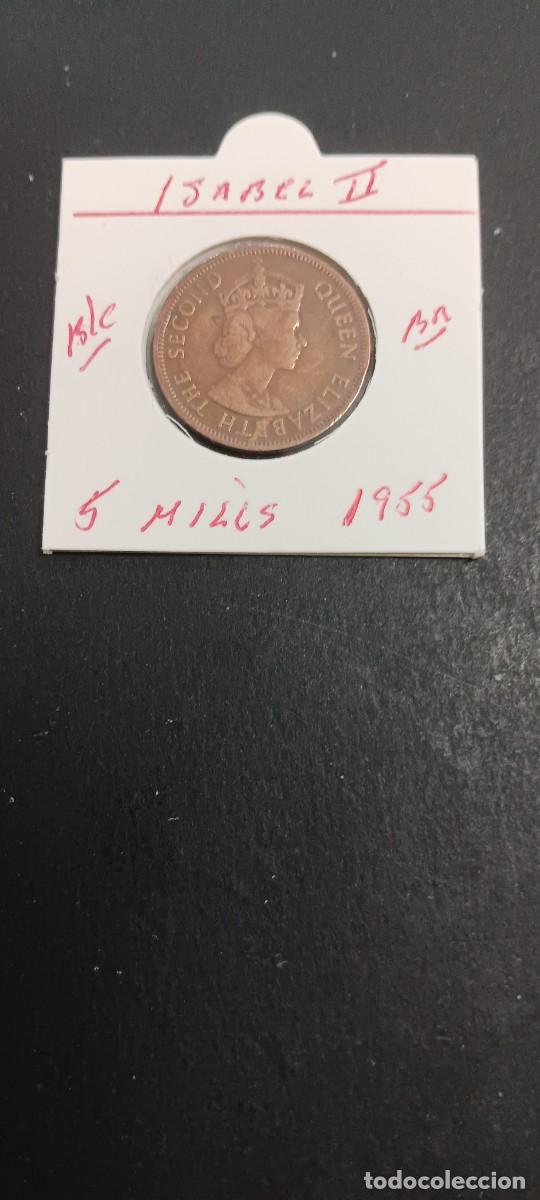 Monedas antiguas de Europa: CHIPRE 5 MILLS 1955 BC KM=34 (BRONCE) ISABEL II