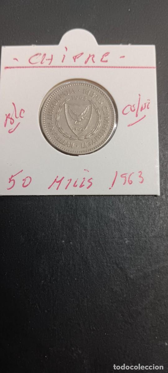 Monedas antiguas de Europa: CHIPRE 50 MILLS 1963 BC KM=41 (CUPRONIQUEL)