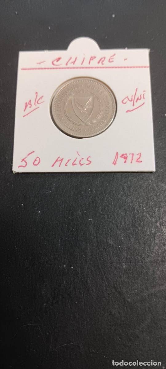 Monedas antiguas de Europa: CHIPRE 50 MILLS 1972 BC KM=41 (CUPRONIQUEL)