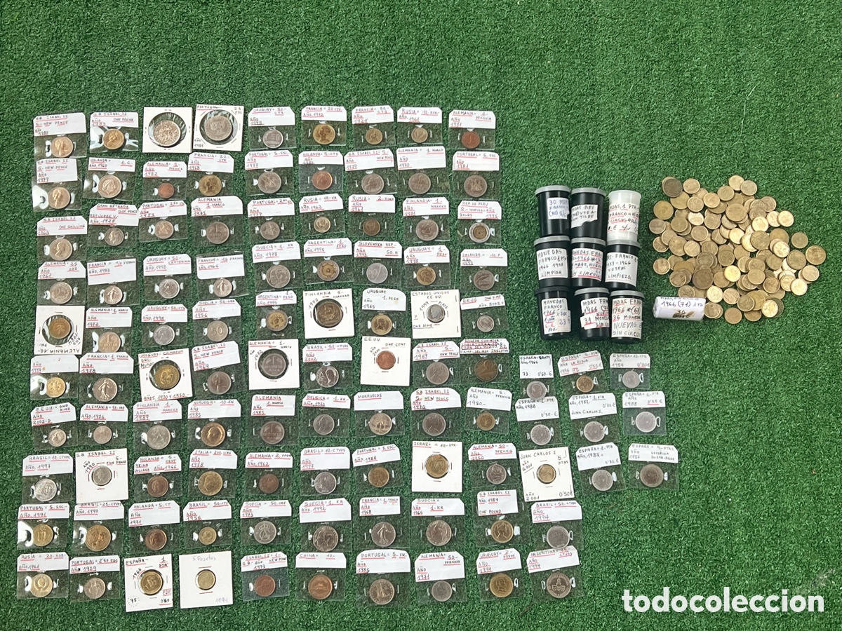 Monedas antiguas de Europa: Lote monedas del mundo colecci&oacute;n heredada +150 piezas variados pa&iacute;ses 2KG