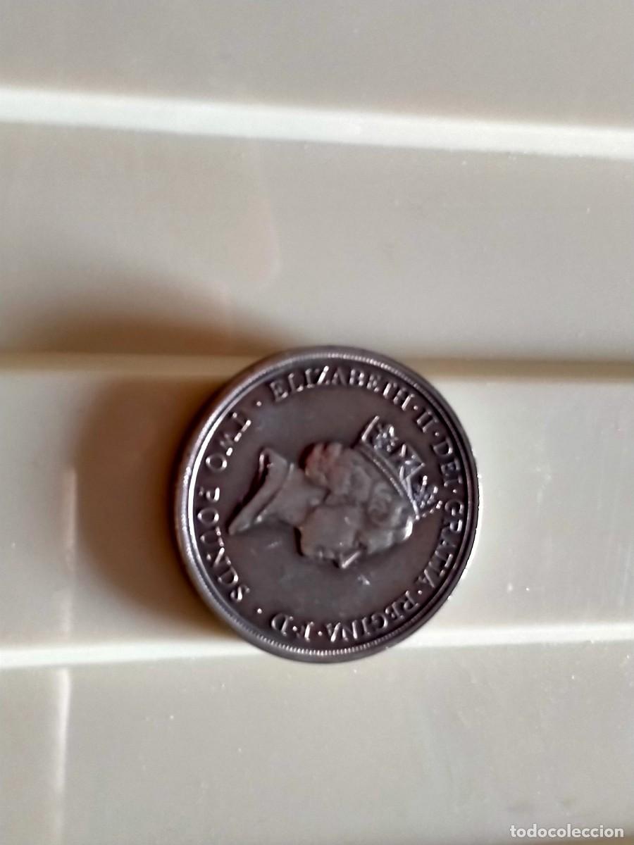 Monedas antiguas de Europa: moneda inglesa two pounds