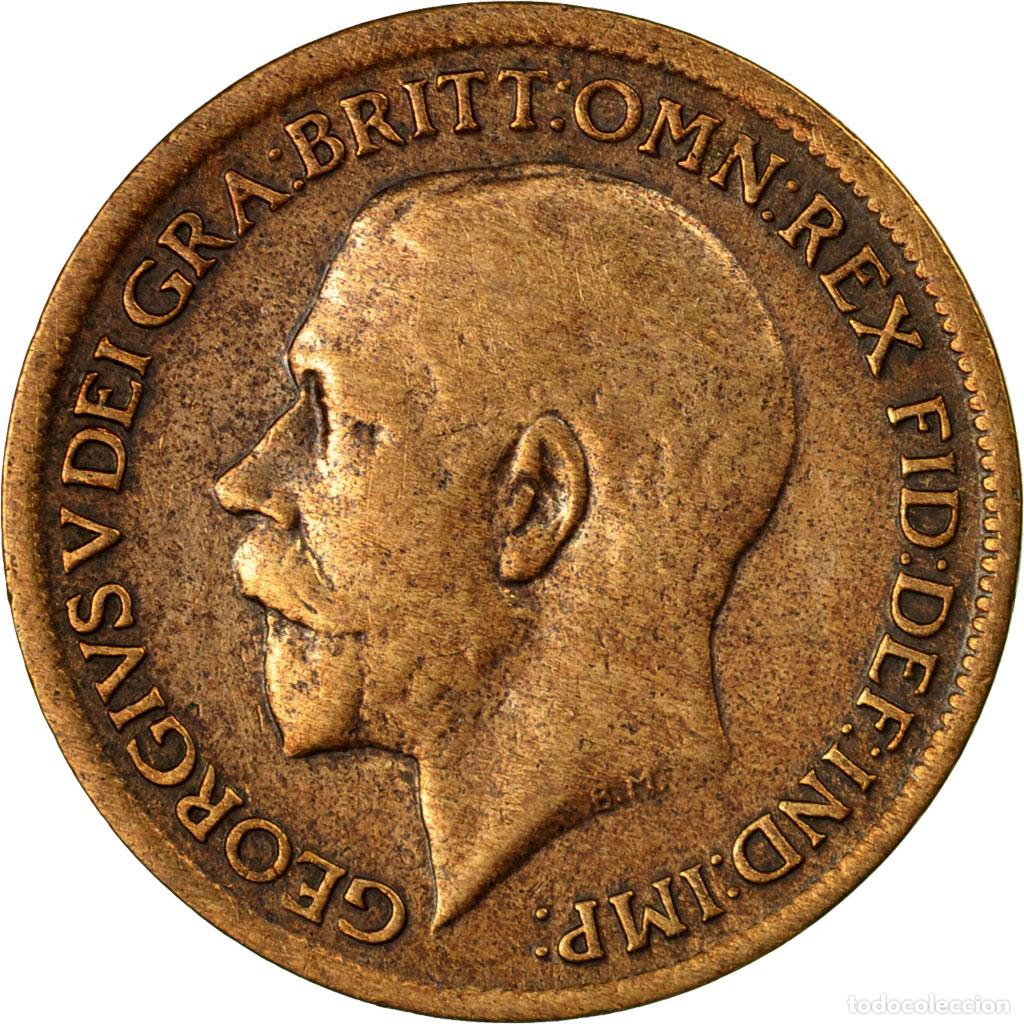Monedas antiguas de Europa: [#537922] Moneda, Gran Breta&ntilde;a, George V, Farthing, 1918, MBC, Bronce, KM:808.1