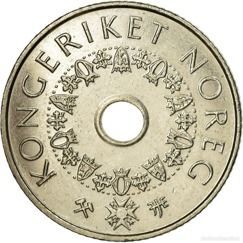 Monedas antiguas de Europa: [#706369] Moneda, Noruega, Harald V, 5 Kroner, 1999, MBC, Cobre - n&iacute;quel, KM:463