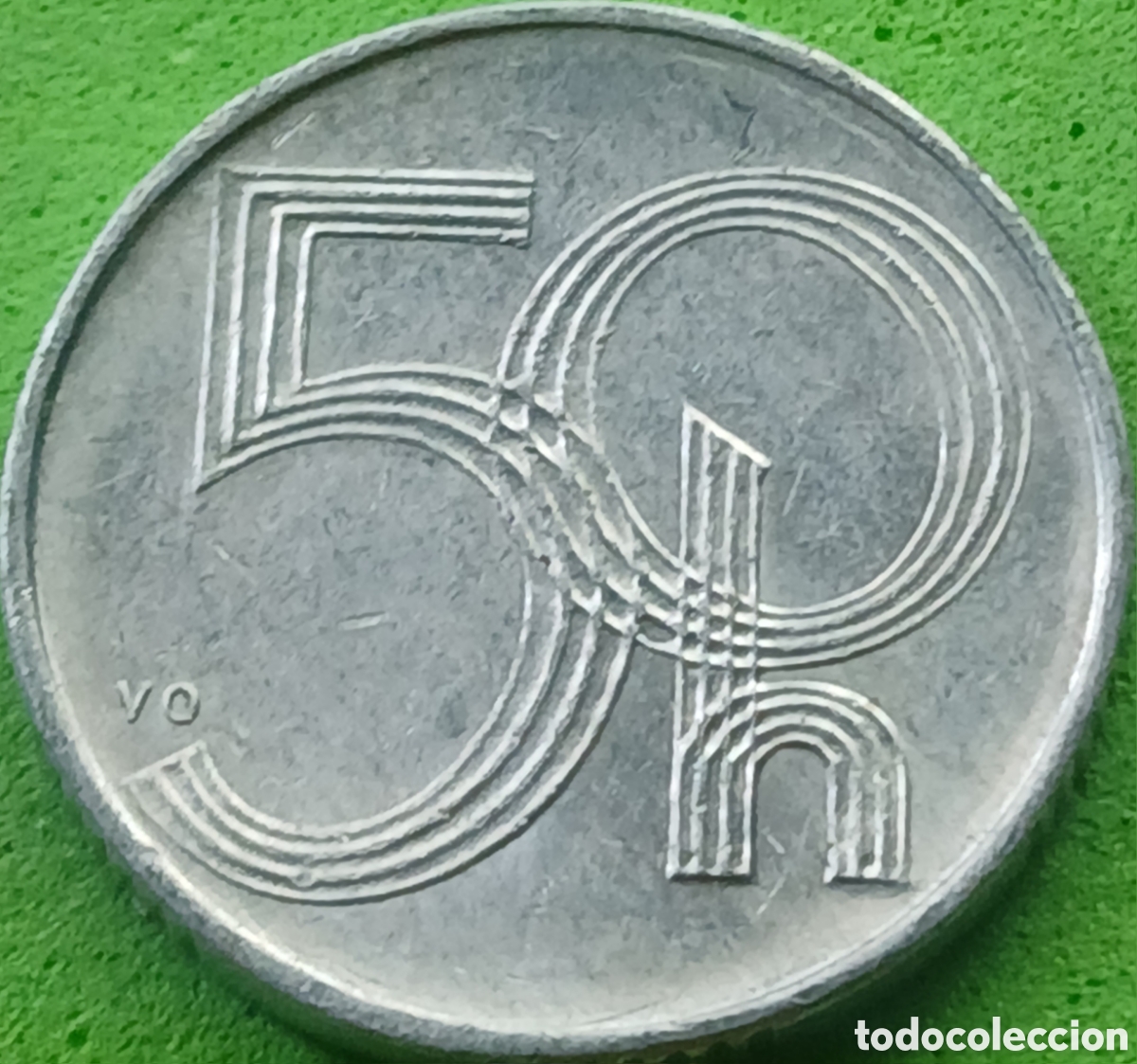 Monedas antiguas de Europa: Rep&uacute;blica Checa 50 hellers 1993 km#3 ceca &rdquo;HM&rdquo; ( castillo)-Hamburgo, Alemania