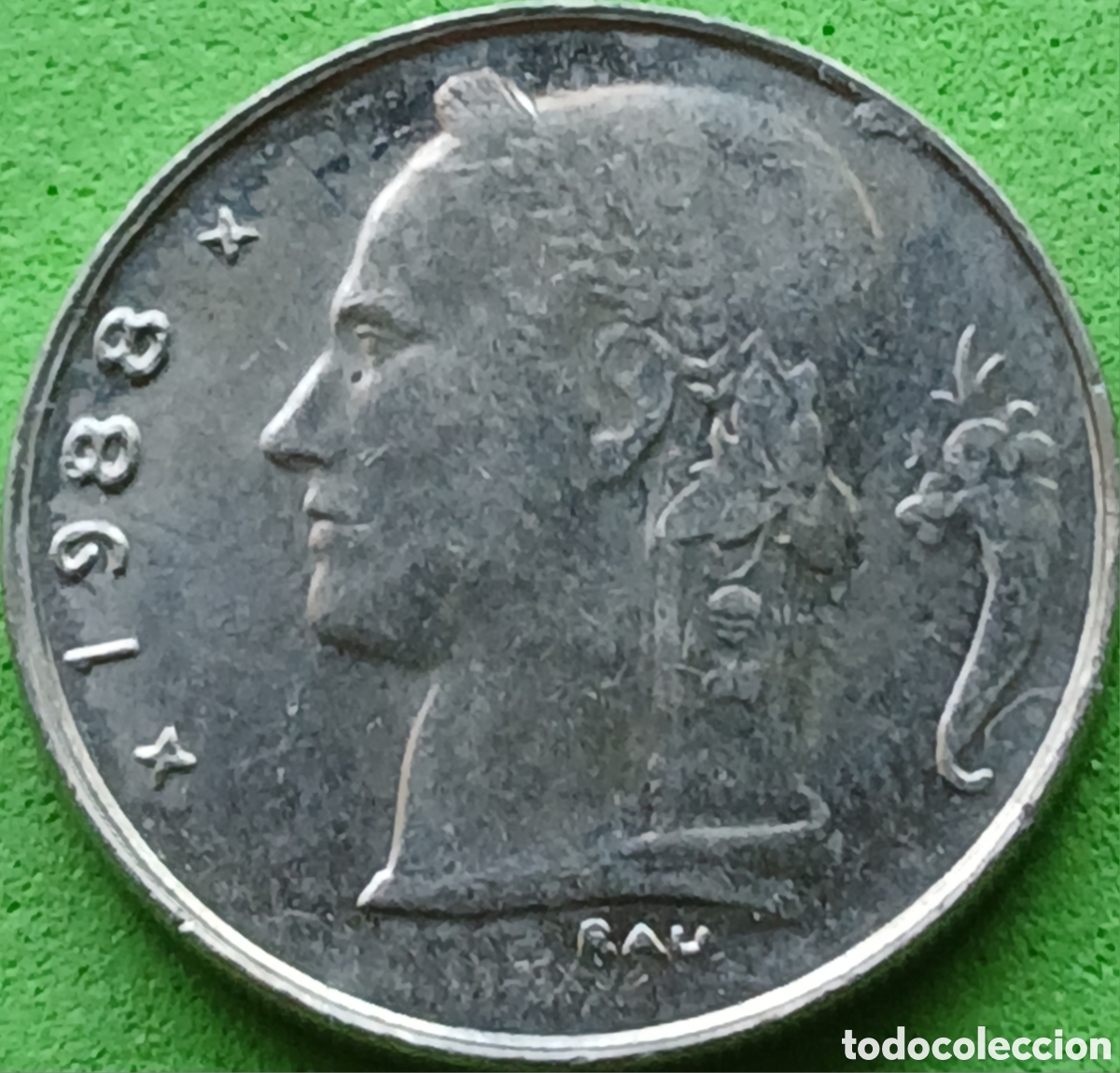 Monedas antiguas de Europa: B&eacute;lgica 1 franco 1988 km#143 Belgie
