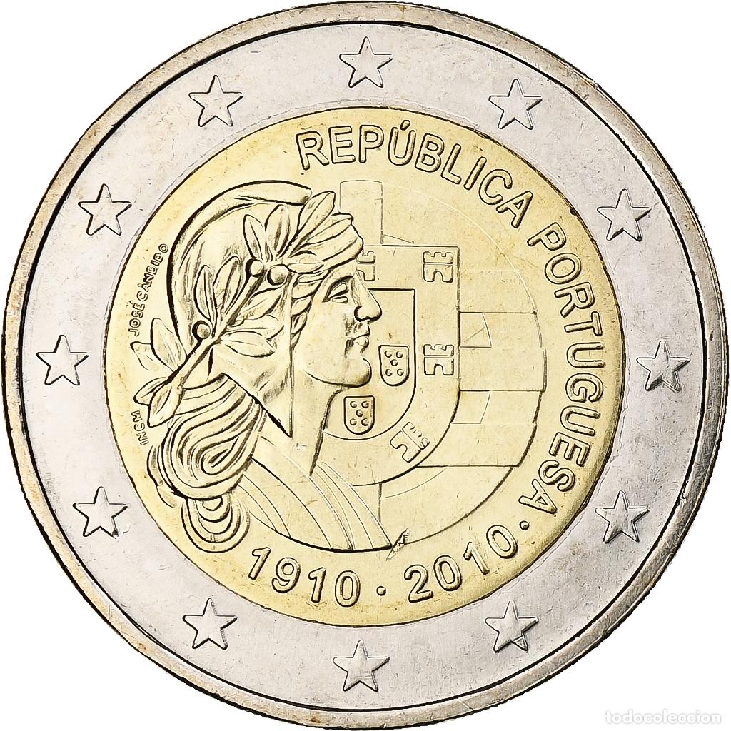 Monedas antiguas de Europa: [#1305089] Portugal, 2 Euro, 100 R&eacute;publique Portugaise, 2010, Lisbon, Bimet&aacute;lico, SC