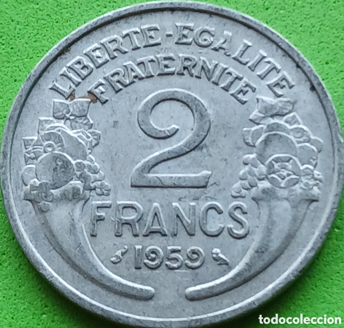 Monedas antiguas de Europa: Francia 2 francos 1959 km#886a