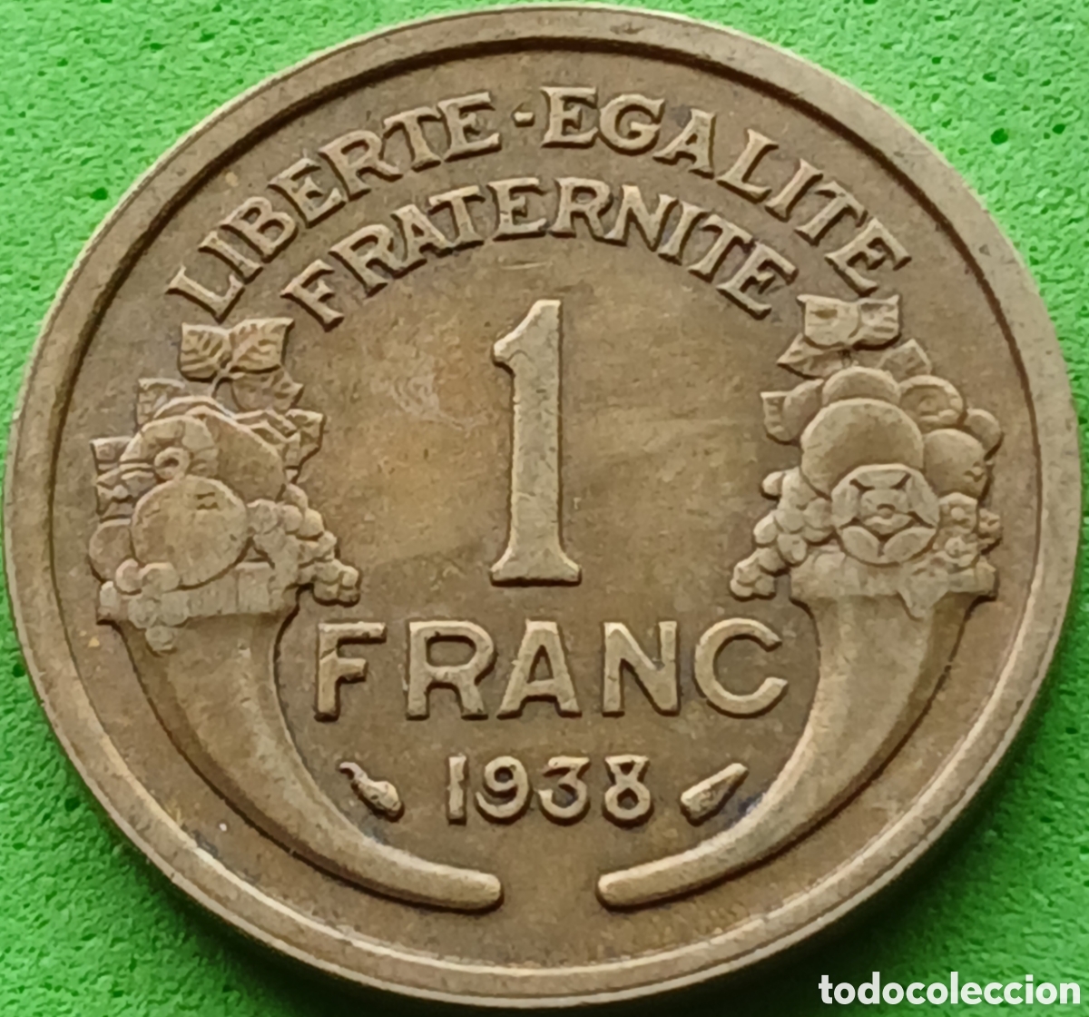 Monedas antiguas de Europa: Francia 1 franco 1938 km#885