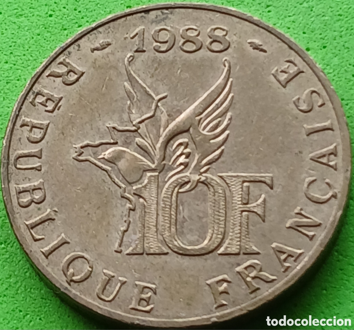Monedas antiguas de Europa: Francia 10 francos 1988 km#965 Roland Garros
