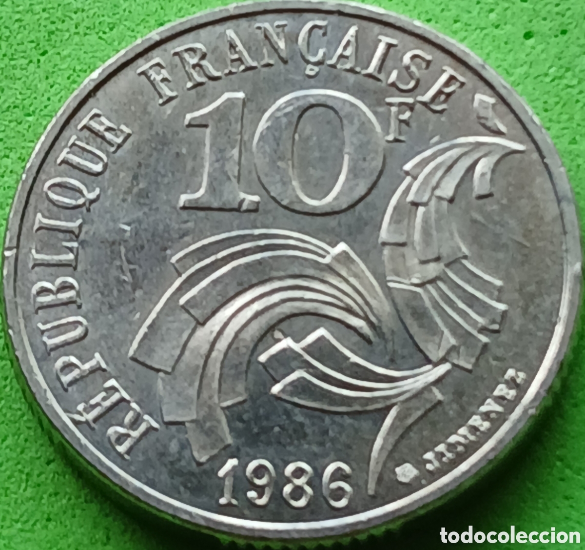 Monedas antiguas de Europa: Francia 10 francos 1986 km#959 Libertad, Igualdad, Fraternidad