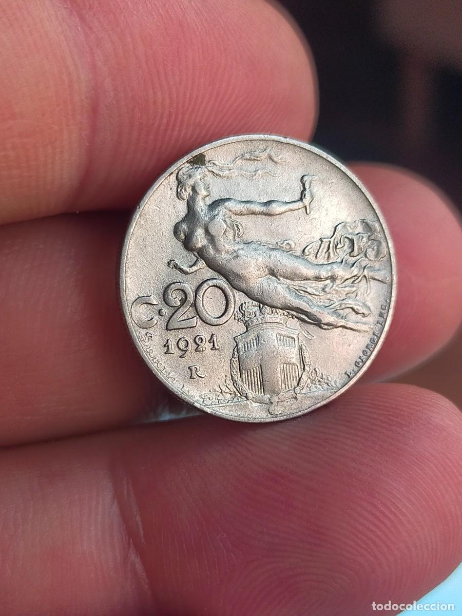 Monedas antiguas de Europa: MONEDA DE 20 VEINTE CENTAVOS CENTIMOS 1921 ITALIA R MUY BUENA CONSERVACION