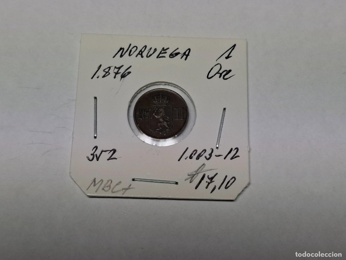 Monedas antiguas de Europa: 1 ORE de 1876 KM 352 NORUEGA en MBC+