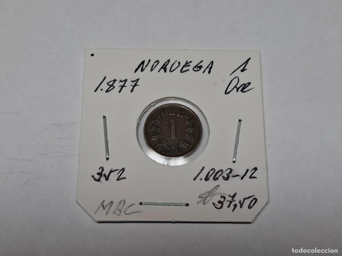 Monedas antiguas de Europa: 1 ORE de 1877 KM 352 NORUEGA en MBC