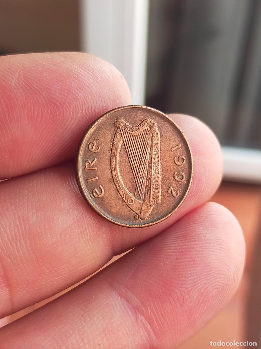 Alte M&uuml;nzen aus Europa: MONEDA DE 1 UN PENIQUE PENCE EIRE IRLANDA 1992 MUY BUENA CONSERVACION