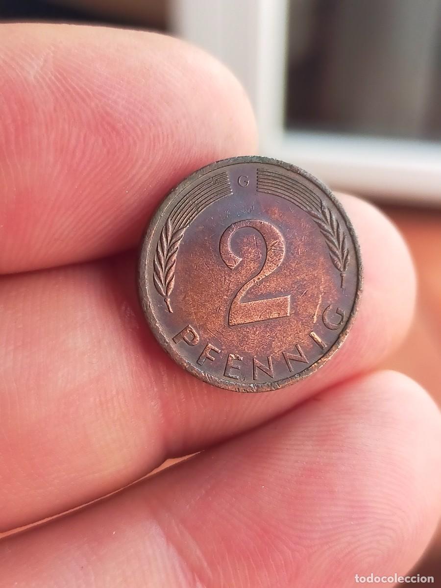 Alte M&uuml;nzen aus Europa: MONEDA DE 2 DOS PFENNIG ALEMANIA 1976 CECA G MUY BUENA CONSERVACION