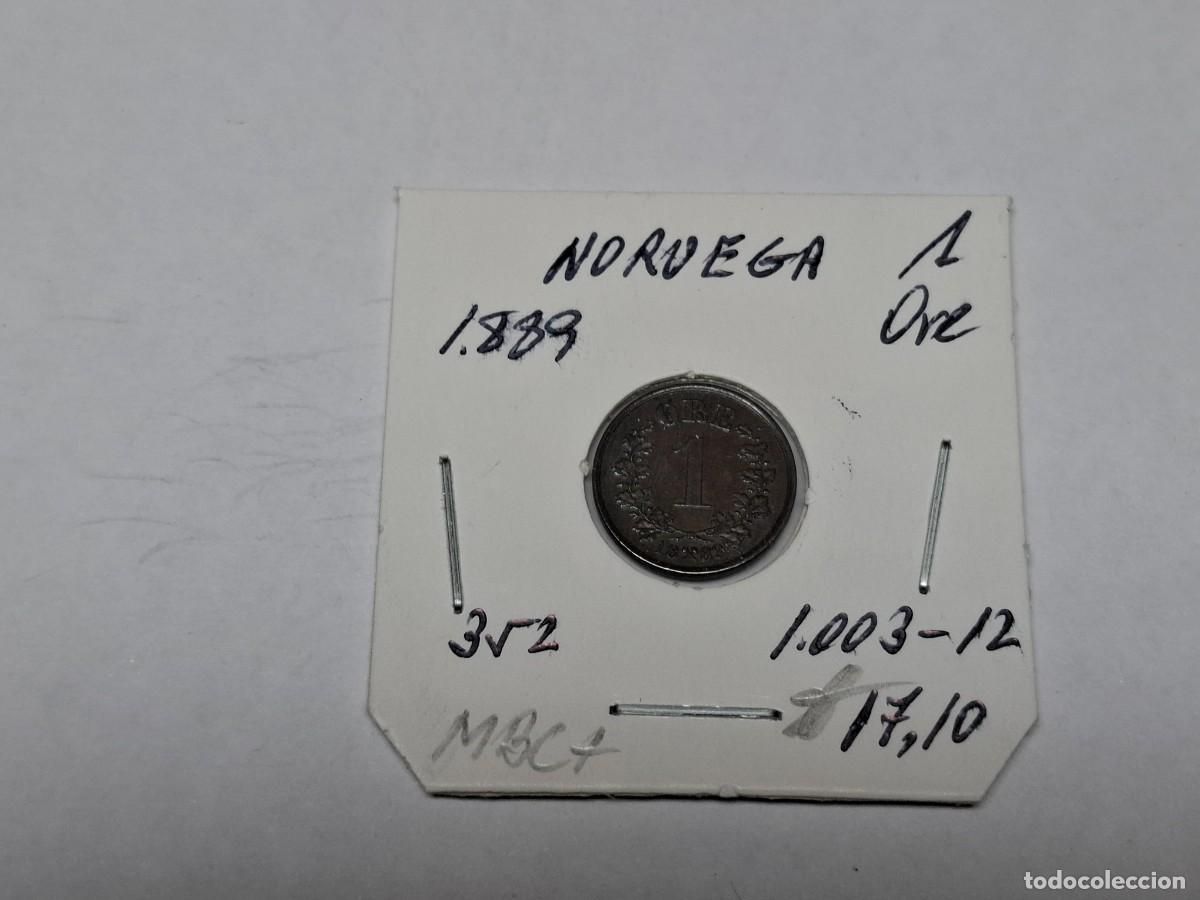 Monedas antiguas de Europa: 1 ORE de 1889 KM 352 NORUEGA en MBC+