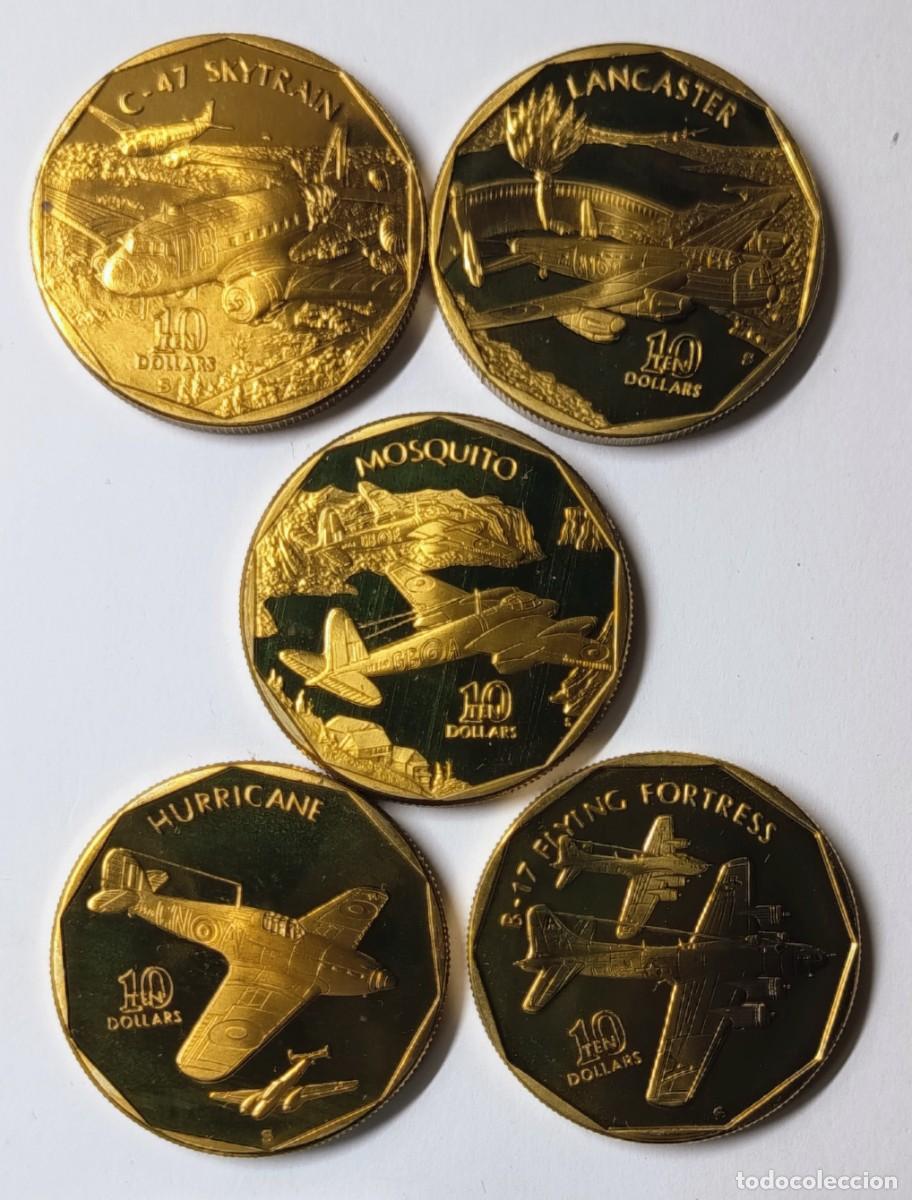 Monedas antiguas de Europa: REP&Uacute;BLICA DE ISLAS MARSHALL (3). 5 MONEDAS DE 10 $. 1991. Brass (lat&oacute;n). Prooflike