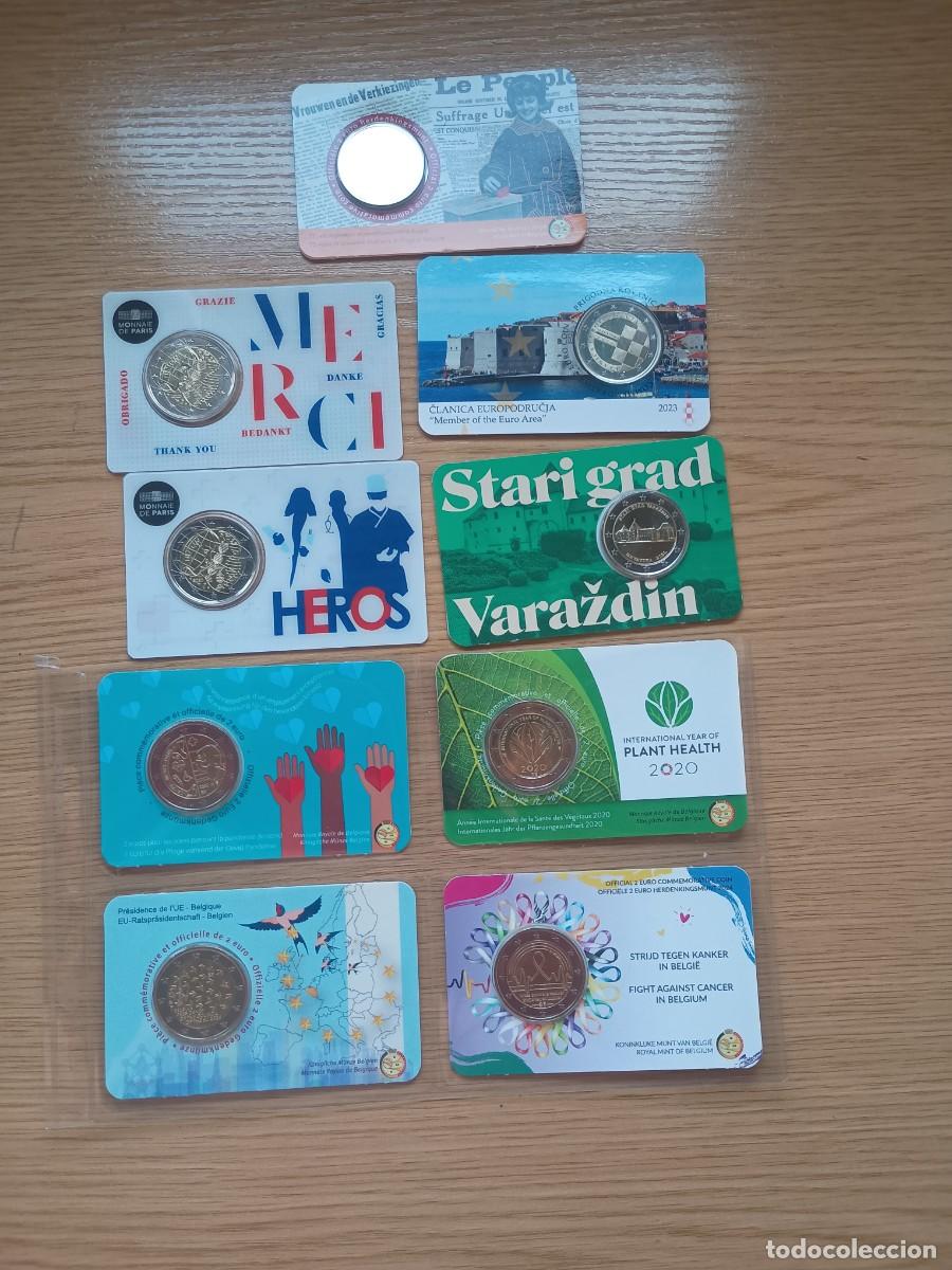 Alte M&uuml;nzen aus Europa: B&eacute;lgica Croacia y Francia coincard 2 euros a&ntilde;o 2020 2022 2023 2024 (A ELEGIR)