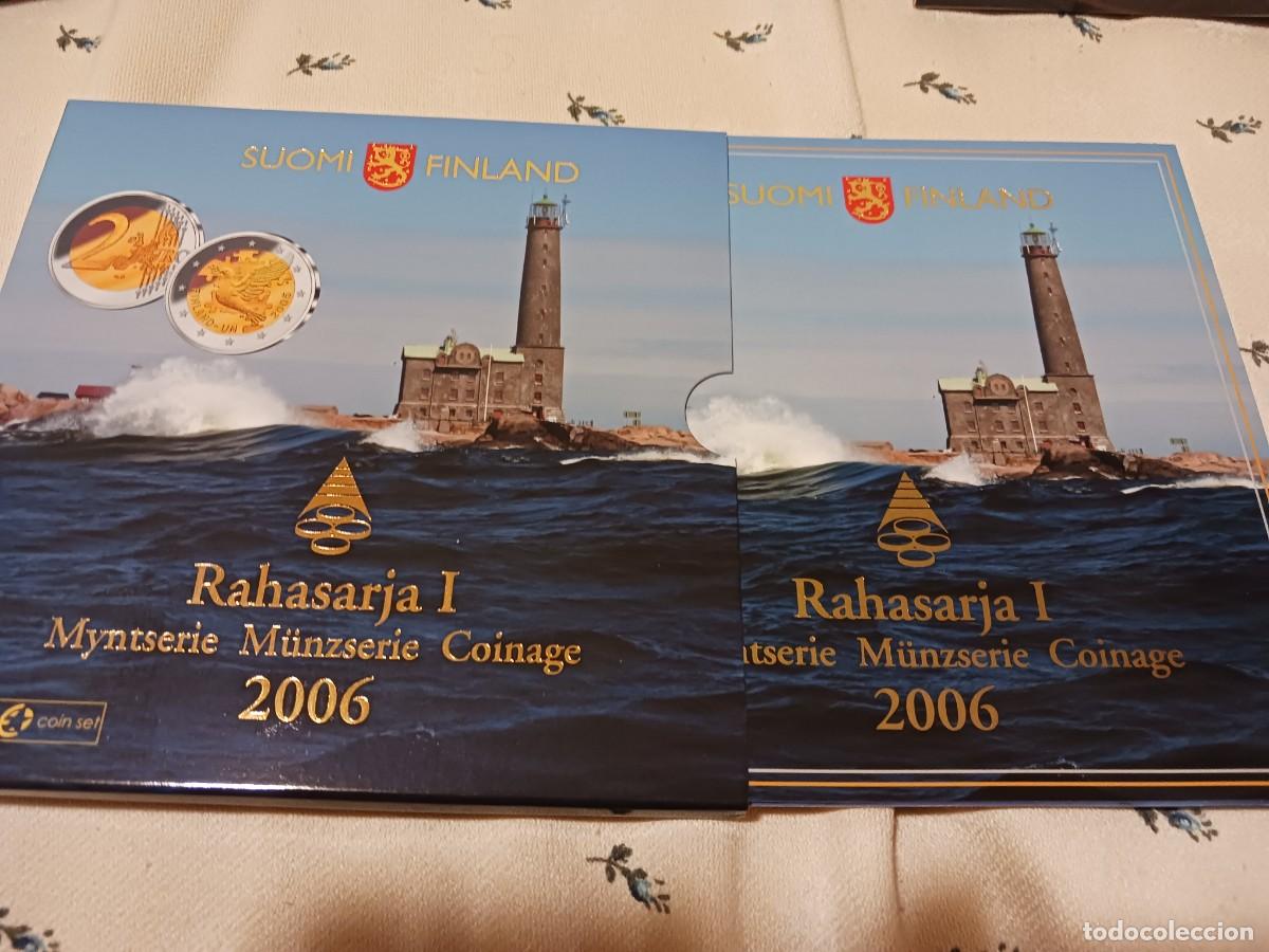 Monedas antiguas de Europa: Finlandia a&ntilde;o 2006 cartera 8 valores 1 c&eacute;ntimo a 2 euros + 2 &euro; ONU