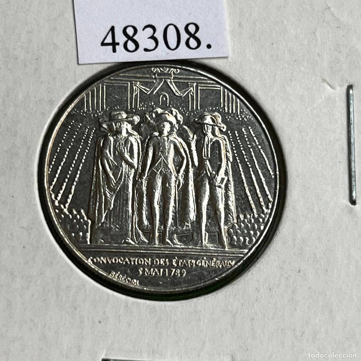 Monedas antiguas de Europa: Francia 1 franco 1989 bicentenario de la Revoluci&oacute;n Francesa.