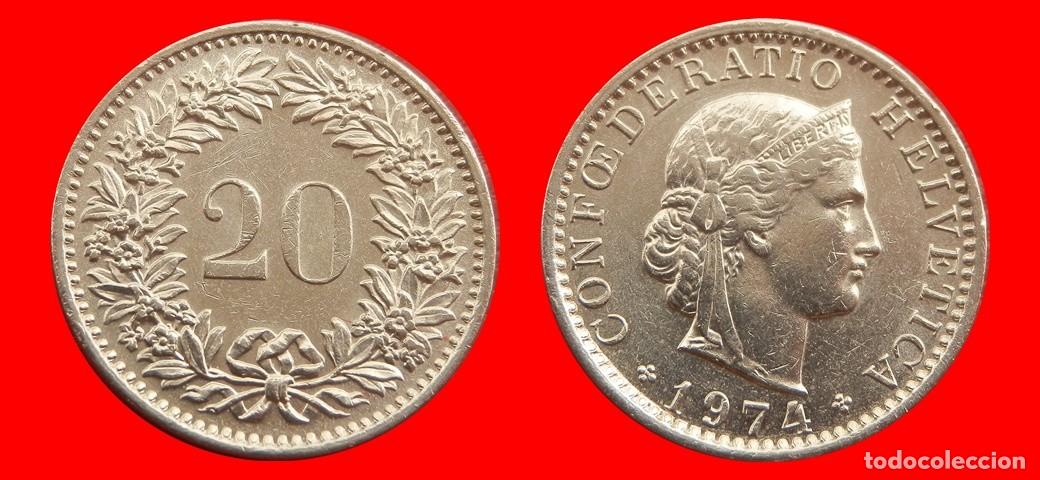Monedas antiguas de Europa: 20 RAPPEN 1974 SUIZA-152907