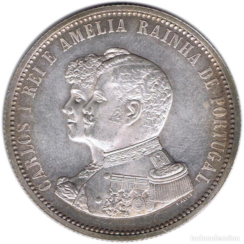 Monedas antiguas de Europa: PORTUGAL 1000 REIS DE PLATA 1898 CARLOS I DESCUBRIMIENTO DE LA INDIA UNC SC