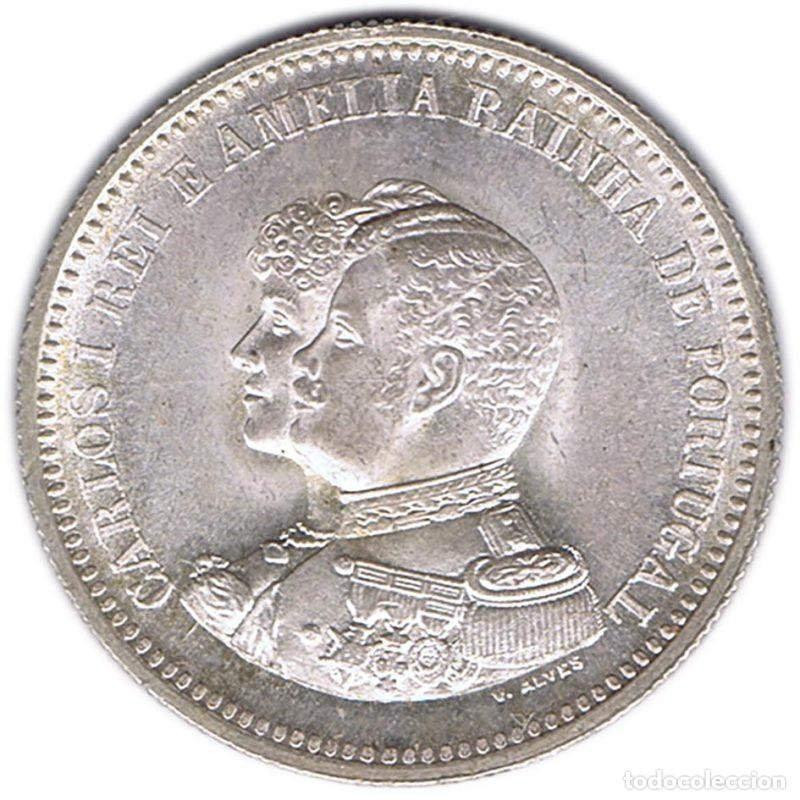 Monedas antiguas de Europa: PORTUGAL 200 REIS DE PLATA 1898 CARLOS I DESCUBRIMIENTO DE LA INDIA UNC SC