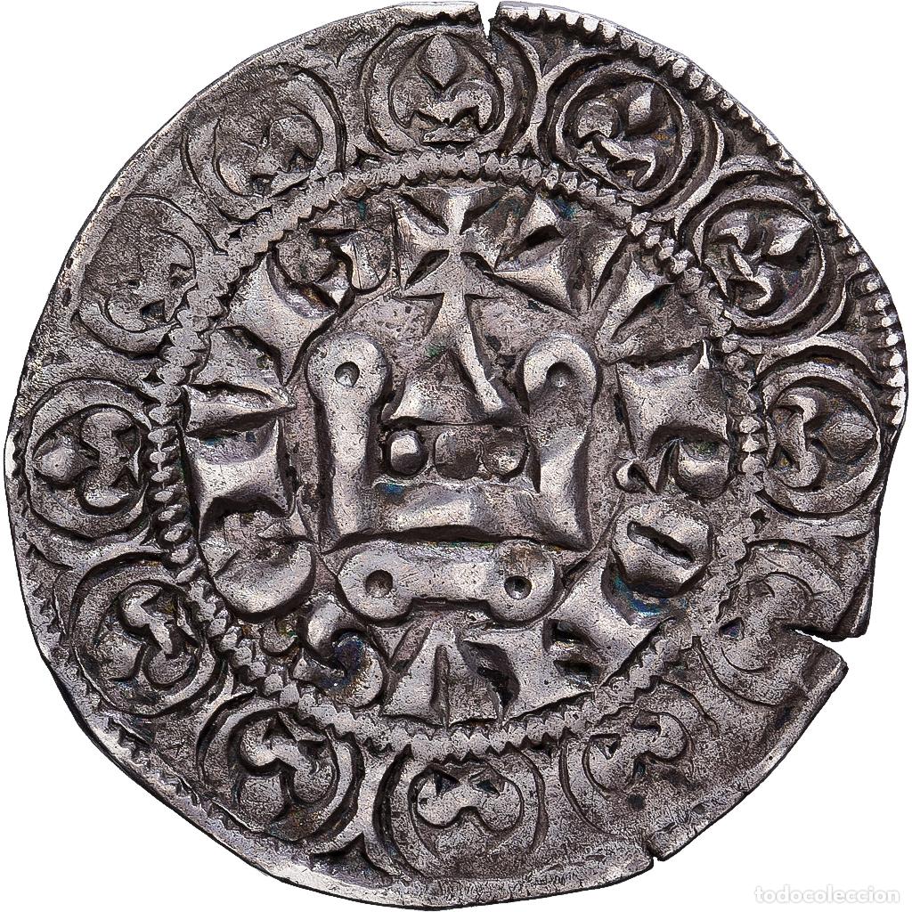 Monedas antiguas de Europa: [#1551764] Francia, Philippe IV le Bel, Maille Blanche, (1285-1314), var. croissant, Plata