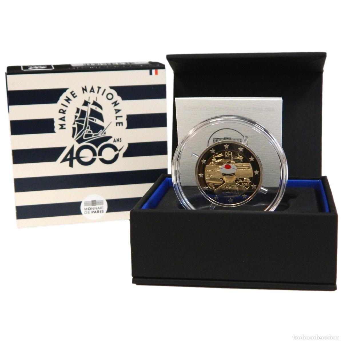 Monedas antiguas de Europa: FRANCIA 2 euro 2026 calidad PROOF 400 a&ntilde;os de experiencia de la Marina francesa