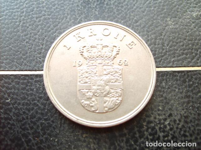 Monedas antiguas de Europa: DINAMARCA 1 CORONA 1962