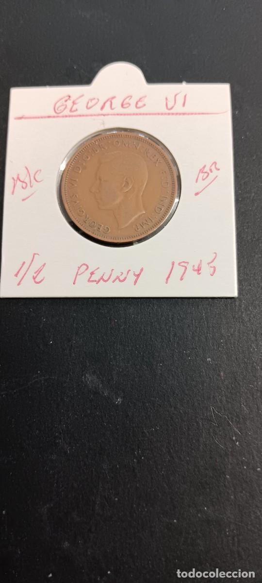 Monedas antiguas de Europa: GRAN BRETA&Ntilde;A 1/2 PENNY 1945 BC KM=844(BRONCE) GEORGE VI