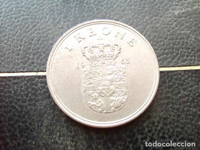 Monedas antiguas de Europa: DINAMARCA 1 CORONA 1963