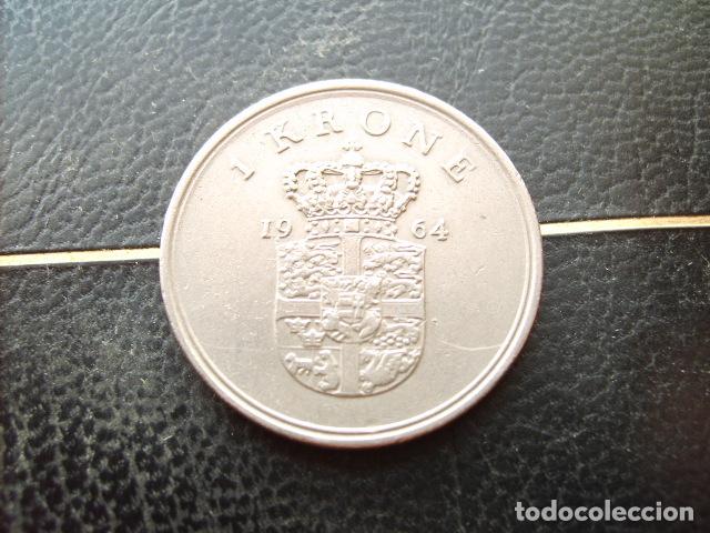 Monedas antiguas de Europa: DINAMARCA 1 CORONA 1964