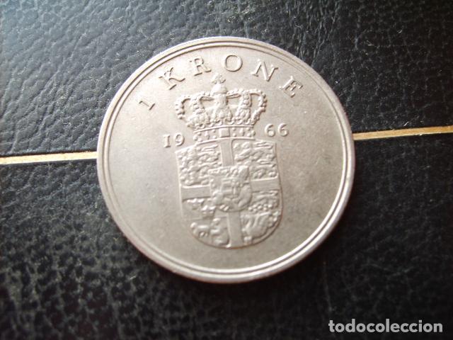 Monedas antiguas de Europa: DINAMARCA 1 CORONA 1966