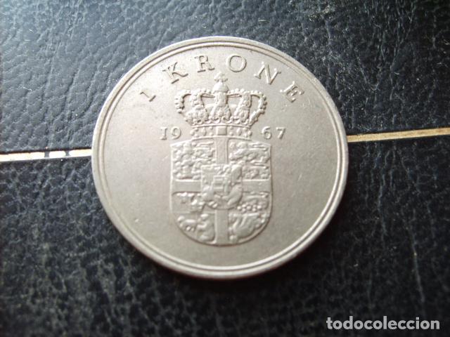 Monedas antiguas de Europa: DINAMARCA 1 CORONA 1967