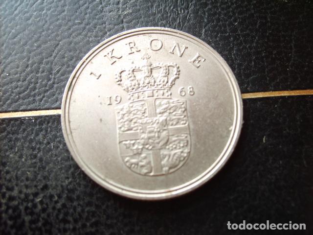 Monedas antiguas de Europa: DINAMARCA 1 CORONA 1968