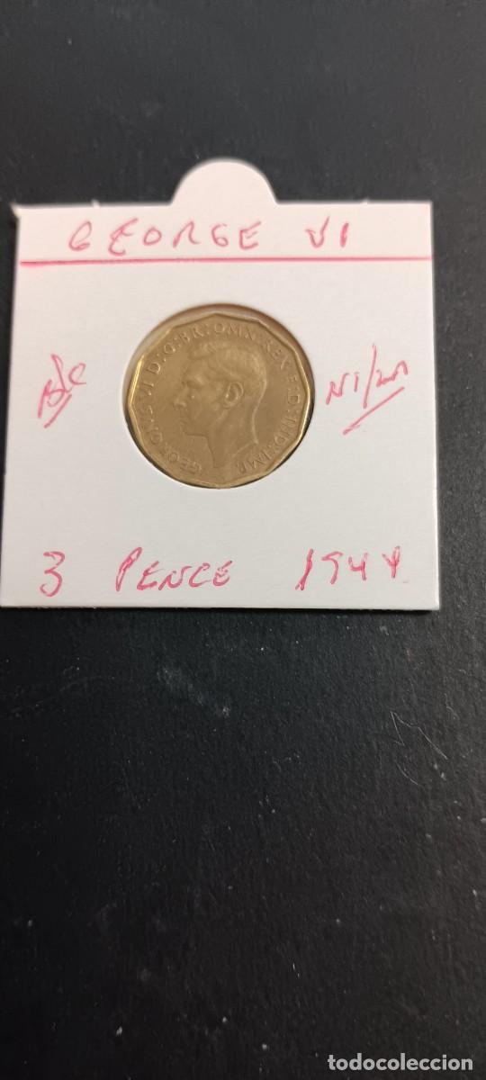 Monedas antiguas de Europa: GRAN BRETA&Ntilde;A 3 PENCE 1944 BC KM=849(NIQUEL-LAT&Oacute;N) GEORGE VI