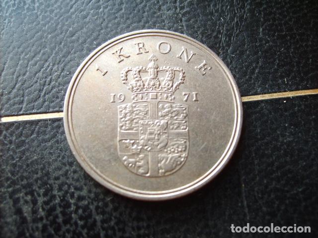 Monedas antiguas de Europa: DINAMARCA 1 CORONA 1971