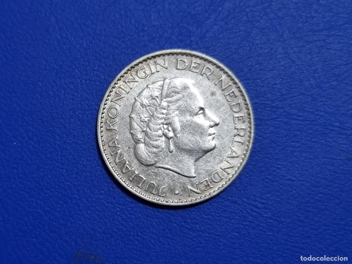 Monedas antiguas de Europa: Moneda Plata Paises Bajos 1 Gulden Florin 1958 Holanda