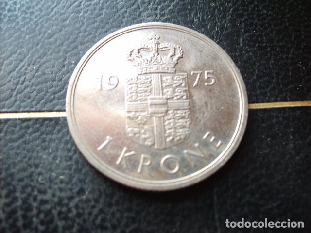 Monedas antiguas de Europa: DINAMARCA 1 CORONA 1975