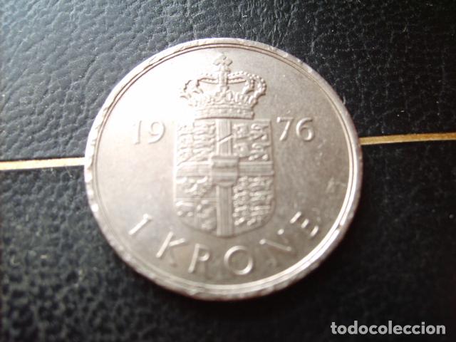 Monedas antiguas de Europa: DINAMARCA 1 CORONA 1976