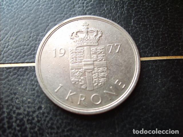 Monedas antiguas de Europa: DINAMARCA 1 CORONA 1977