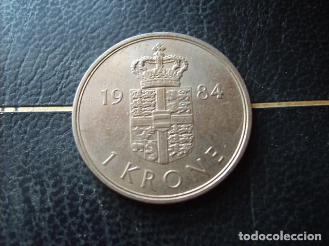Monedas antiguas de Europa: DINAMARCA 1 CORONA 1984