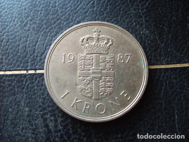 Monedas antiguas de Europa: DINAMARCA 1 CORONA 1987