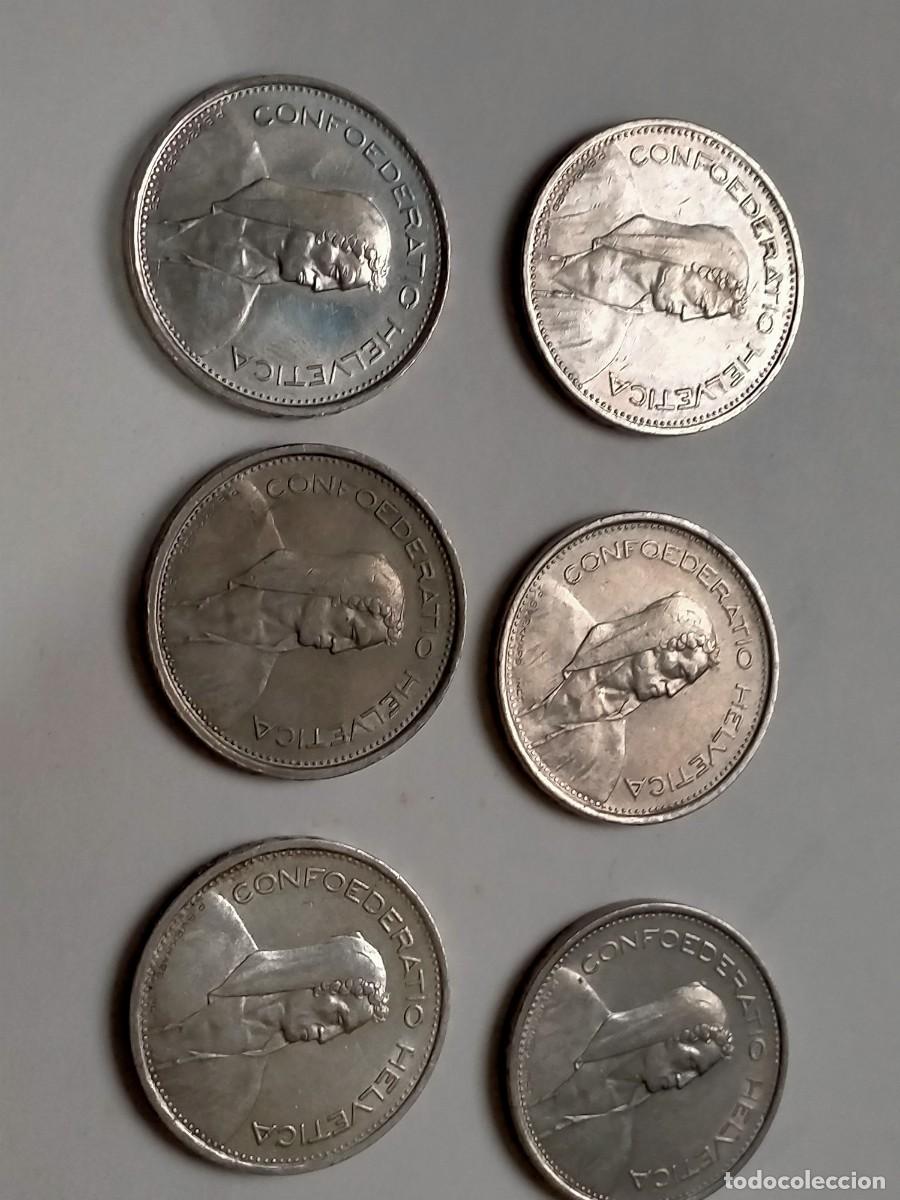 Monedas antiguas de Europa: monedas de 5 francos zuiza gastos incluidos en peninsula