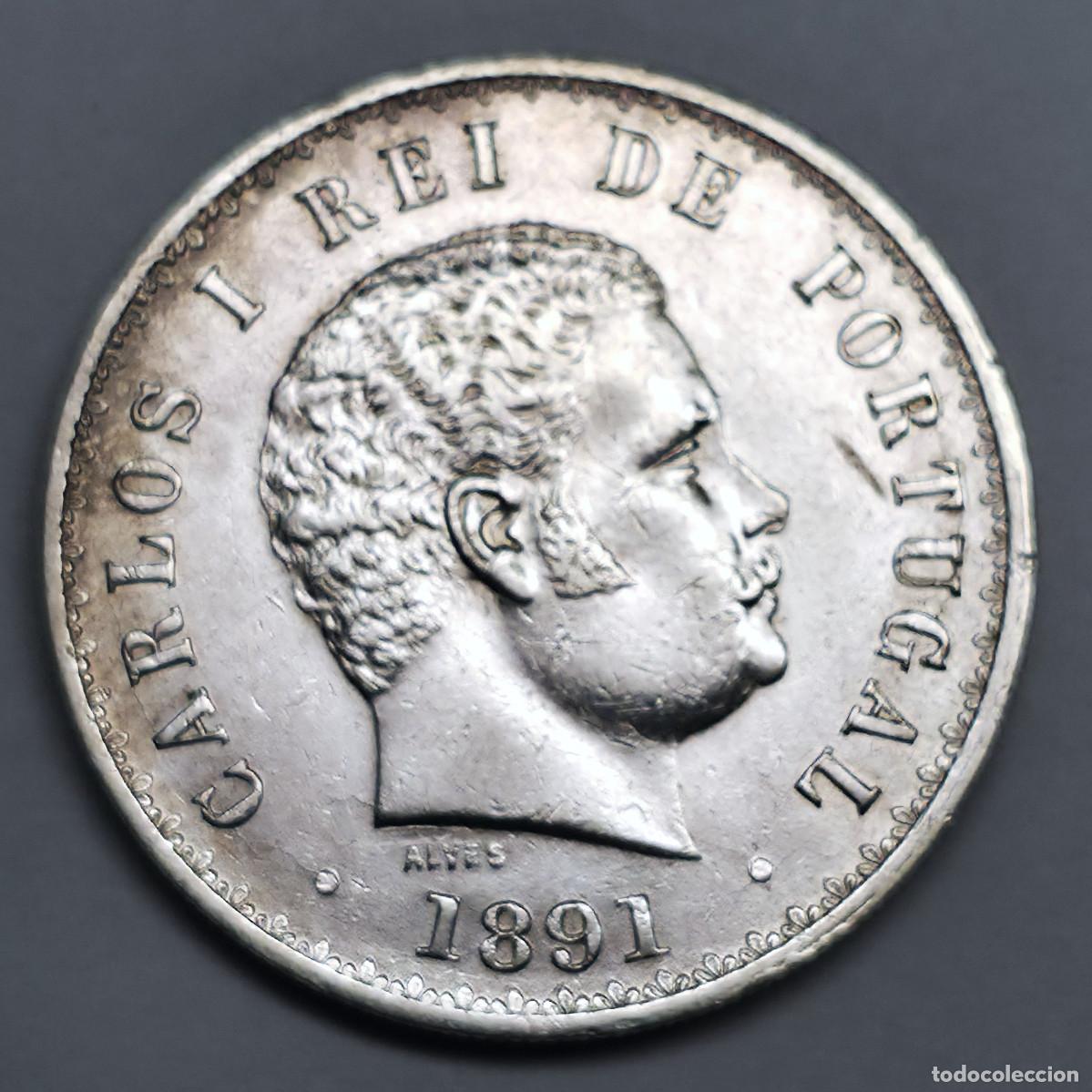 Monedas antiguas de Europa: MONEDA PLATA PORTUGAL - 500 REIS - 1891 - CARLOS I. EBC+